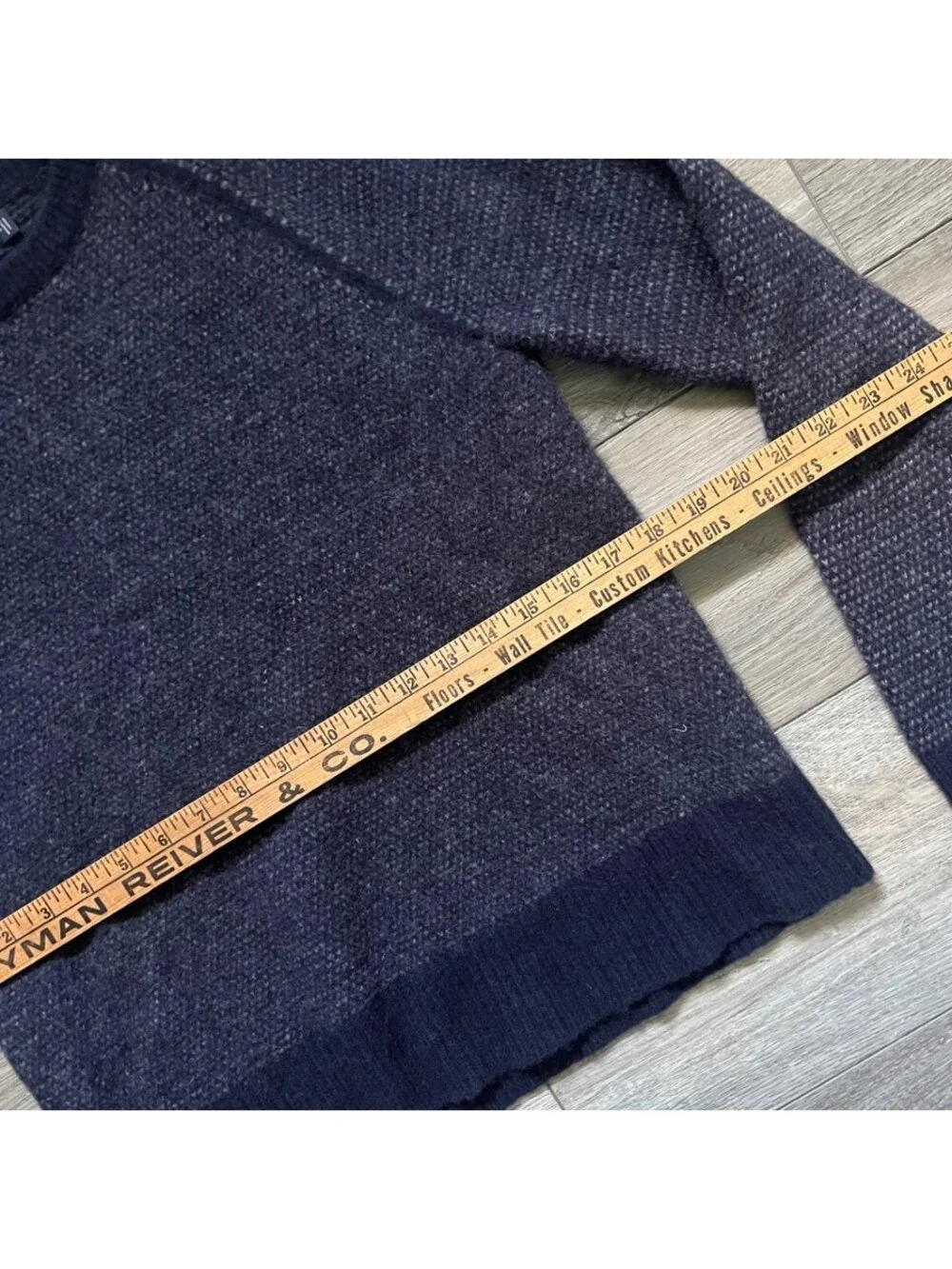 J.Crew Women's L Pullover Crewneck Wool Sweater Navy Waffle Knit 100% Lambswool